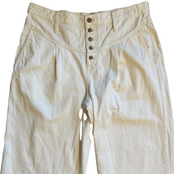 Madewell Super Wide Leg Exposed Button Fly High Waisted Jeans Size 33 - Picture 3 of 9